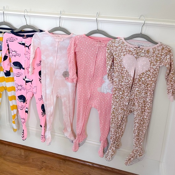Other - 4 pairs of baby girls footed pajamas; Good Condition!! Size 18 month
